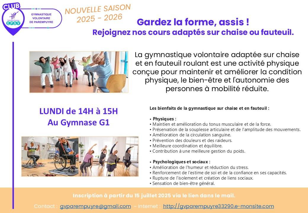 Cours sur chaise ou fauteuil roulant