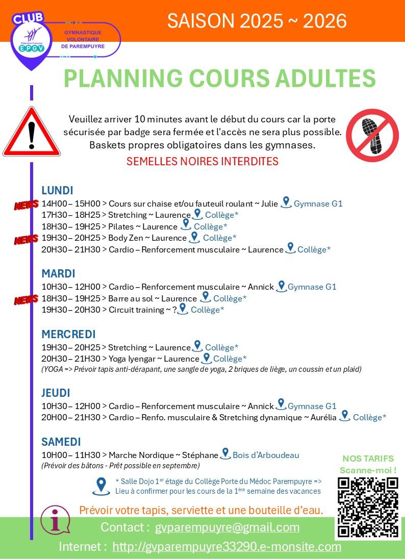 Planning adultes saison 2025 2028
